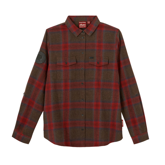 Indian Motorcycle Ladies Nashville Plaid Shirt - Red