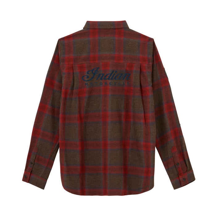 Indian Motorcycle Ladies Nashville Plaid Shirt - Red