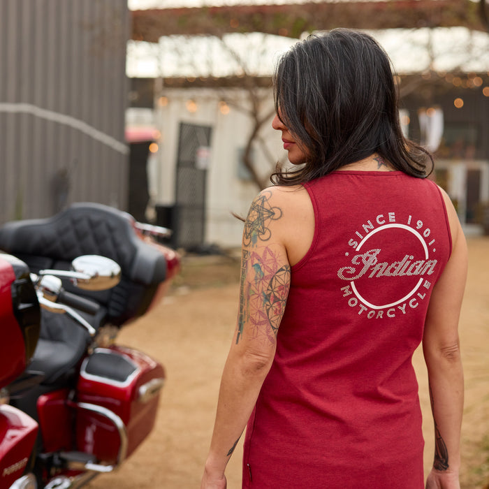 Indian Motorcycle Ladies Script Icon Tank - Red
