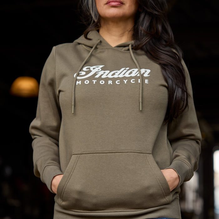Indian Motorcycle Ladies Essential Script Logo Hoodie - Green