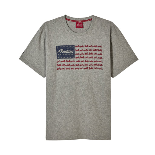 Indian Motorcycle Men's Flag Bikes Print Tee - Gray