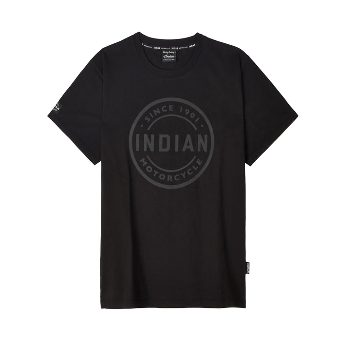 Indian Motorcycle Men's Circle Block Icon Tee - Black