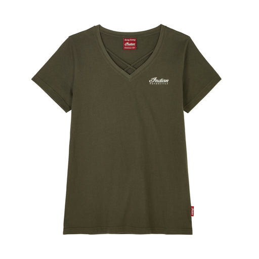 Indian Motorcycle Ladies V-Neck Headdress Tee - Green