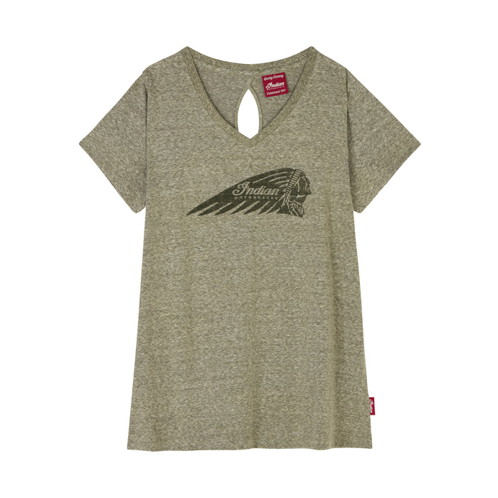 Indian Motorcycle Ladies Marl Headdress Tee - Green