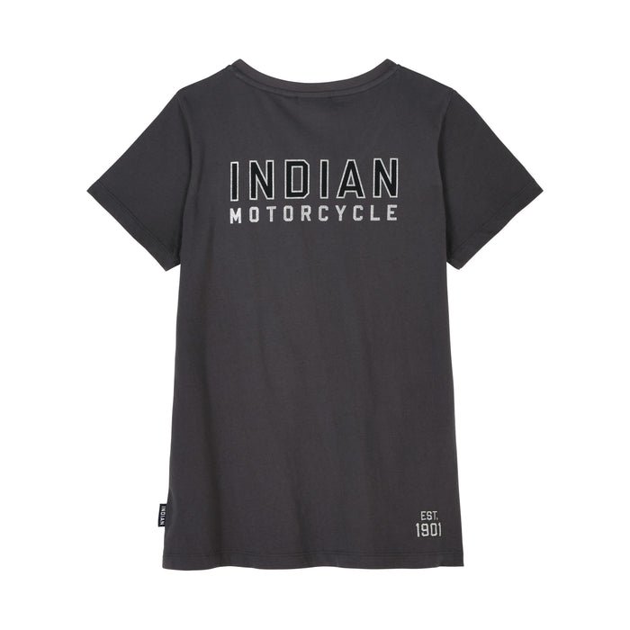 Indian Motorcycle Ladies Outline Block Pocket Tee - Gray