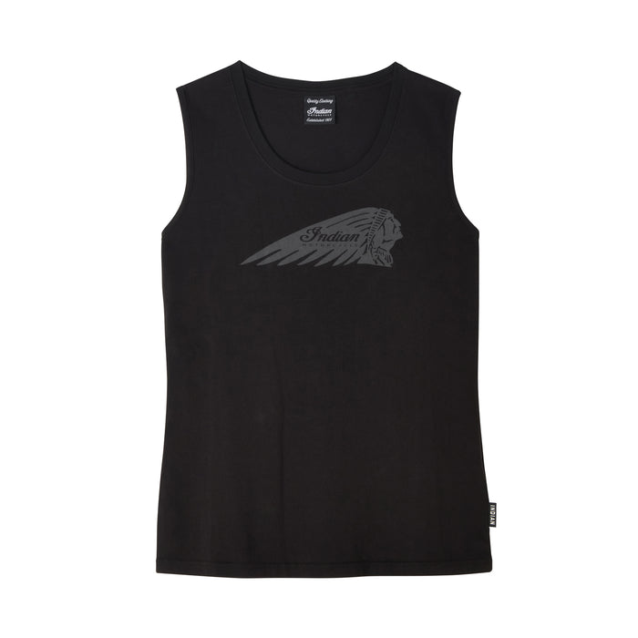 Indian Motorcycle Ladies Headdress Print Tank - Black