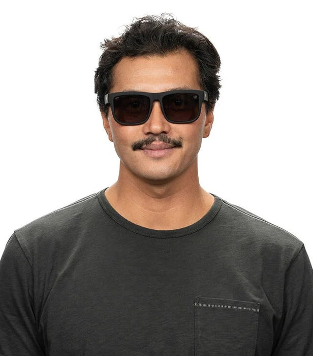 Spy Optics DISCORD Sunglasses - Matte Black w/ Happy Grey Green with Orange Mirror