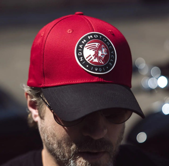 Indian Motorcycle Colorblock Headdress Cap - Red