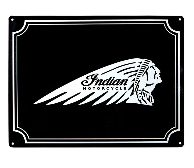 Indian Motorcycle Headdress Sign - Black