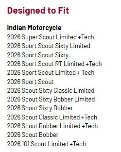 Indian Motorcycle Rider & Passenger Sport Backrest Pad - Scout
