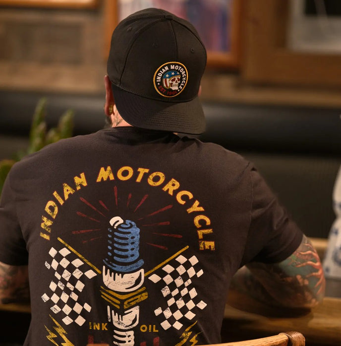 Indian Motorcycle X HH Spark Plug Tee - Black