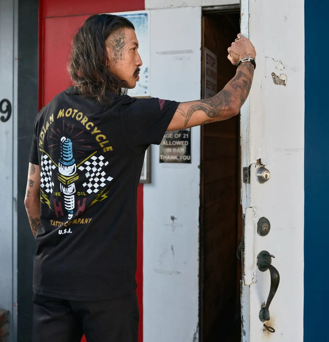 Indian Motorcycle X HH Spark Plug Tee - Black