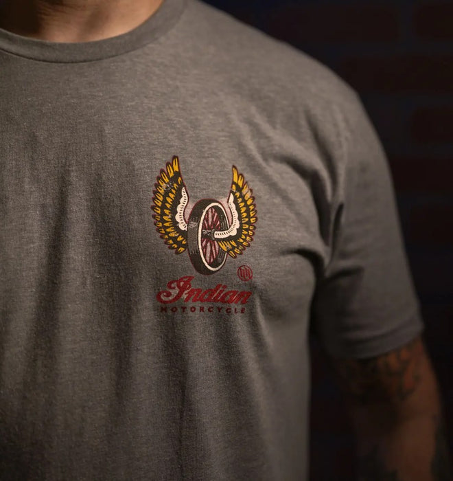 Indian Motorcycle X HH Winged Wheel Tee - Gray