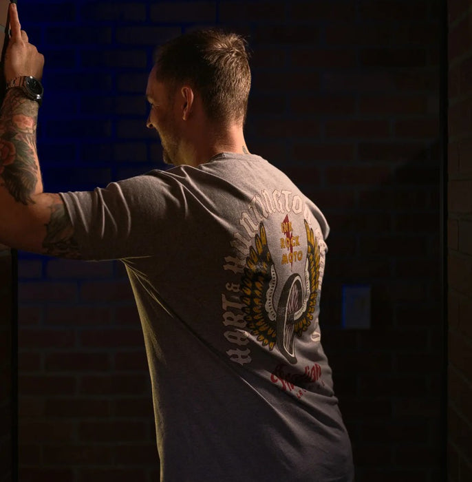 Indian Motorcycle X HH Winged Wheel Tee - Gray