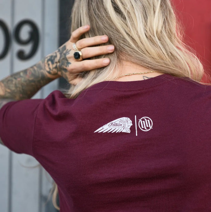 Indian Motorcycle Ladies X HH Tattoos & Cycles Tee - Red