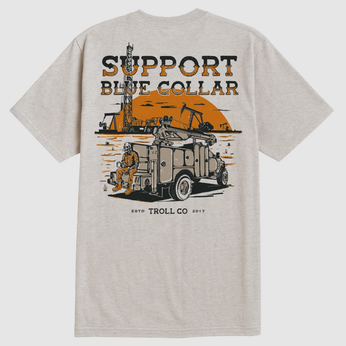 Troll Co Men's SBC Oil Rig Tee - Sand Heather