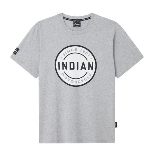 Indian Motorcycle Men's Block Circle Icon Tee - Gray