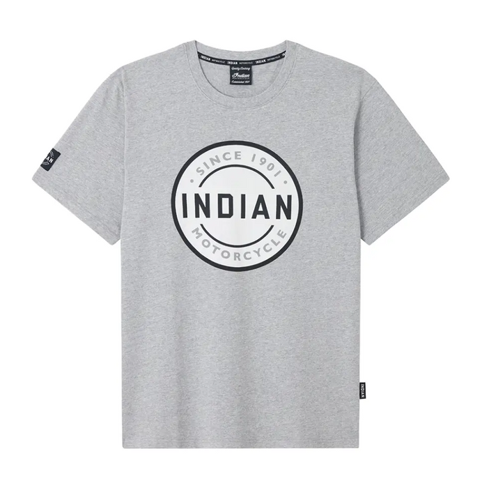 Indian Motorcycle Men's Block Circle Icon Tee - Gray