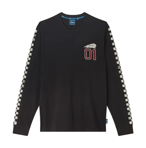 Indian Motorcycle Men's Checkered Graphic Long Sleeve Tee - Black