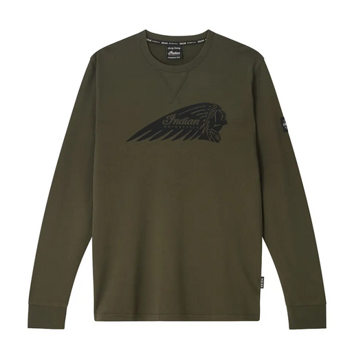 Indian Motorcycle Men's Headdress Print Longsleeve Tee - Green