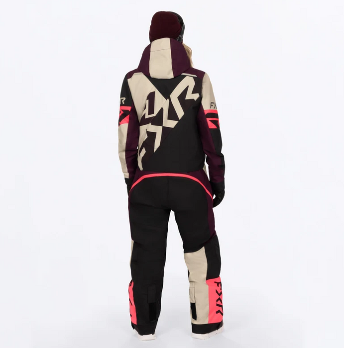 FXR Racing Ladies Cold Cross CX Lite Monosuit - Sand/Plum/Coral