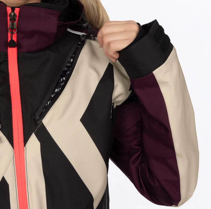 FXR Racing Ladies Cold Cross CX Lite Monosuit - Sand/Plum/Coral