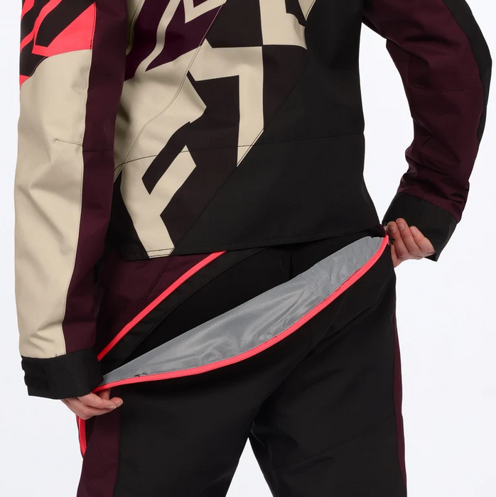 FXR Racing Ladies Cold Cross CX Lite Monosuit - Sand/Plum/Coral