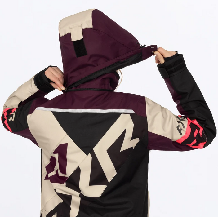 FXR Racing Ladies Cold Cross CX Lite Monosuit - Sand/Plum/Coral