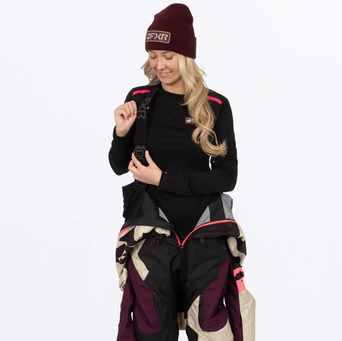FXR Racing Ladies Cold Cross CX Lite Monosuit - Sand/Plum/Coral