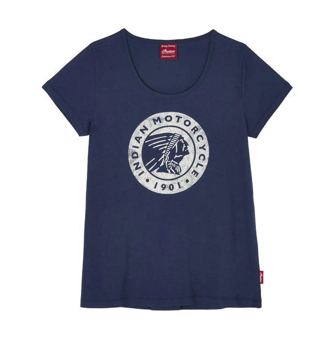 Indian Motorcycle Ladies Headdress Icon Tee - Navy