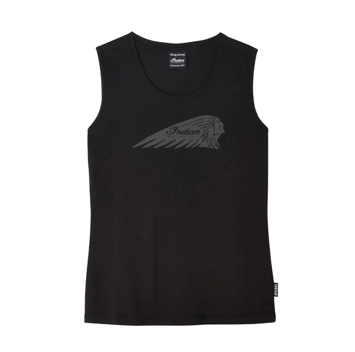 Indian Motorcycle Ladies Headdress Print Tank - Black