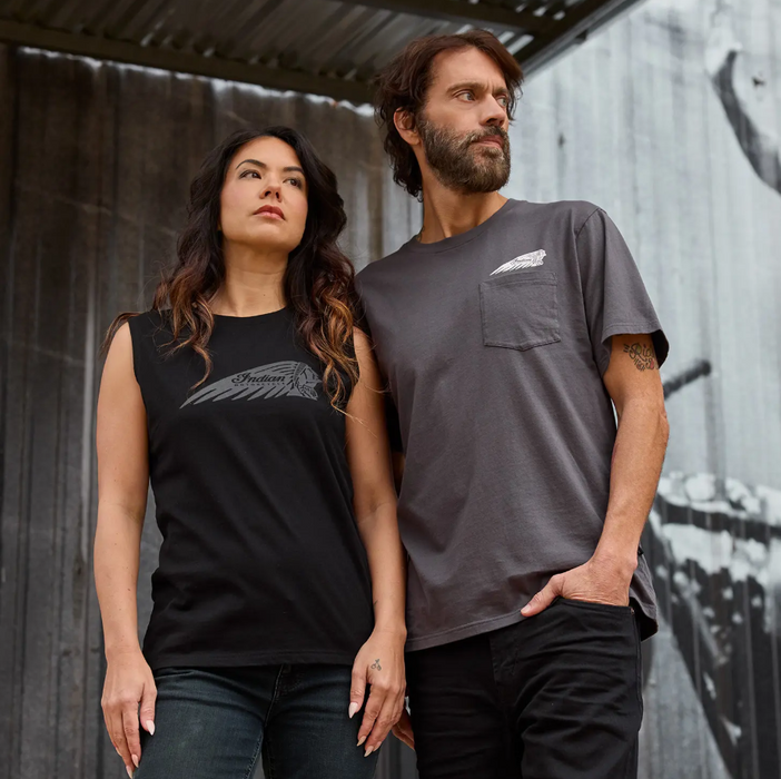 Indian Motorcycle Ladies Headdress Print Tank - Black