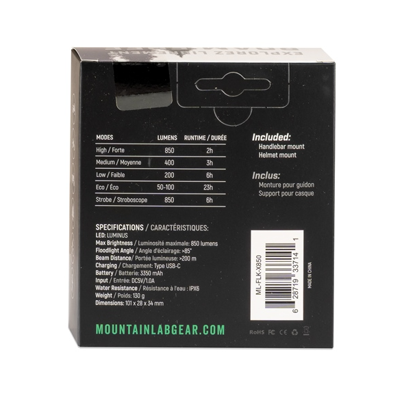 Mountain Lab x850 Lumen Flashlight Kit