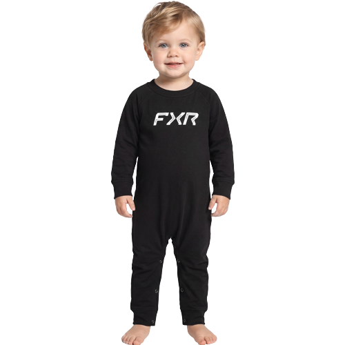 FXR Racing Stacked Onesie - Black
