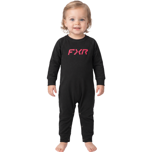 FXR Racing Stacked Onesie - Black/Pink