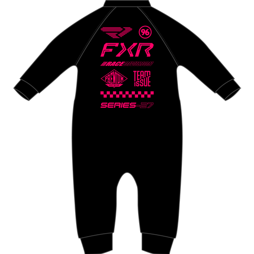 FXR Racing Stacked Onesie - Black/Pink