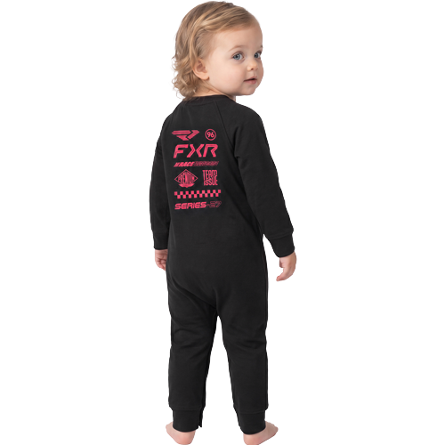 FXR Racing Stacked Onesie - Black/Pink