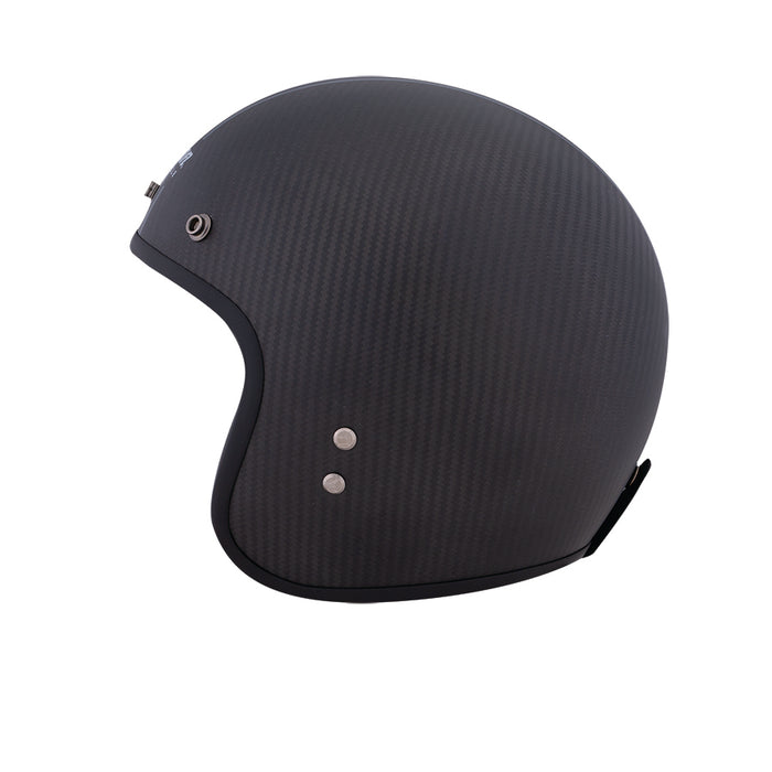 Retro Carbon Fiber Open Face Helmet with Stripes