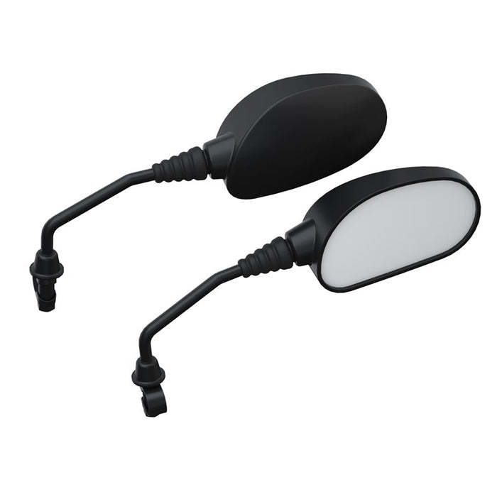 Handlebar-Mounted Adjustable Mirrors in Black, 2 Pack