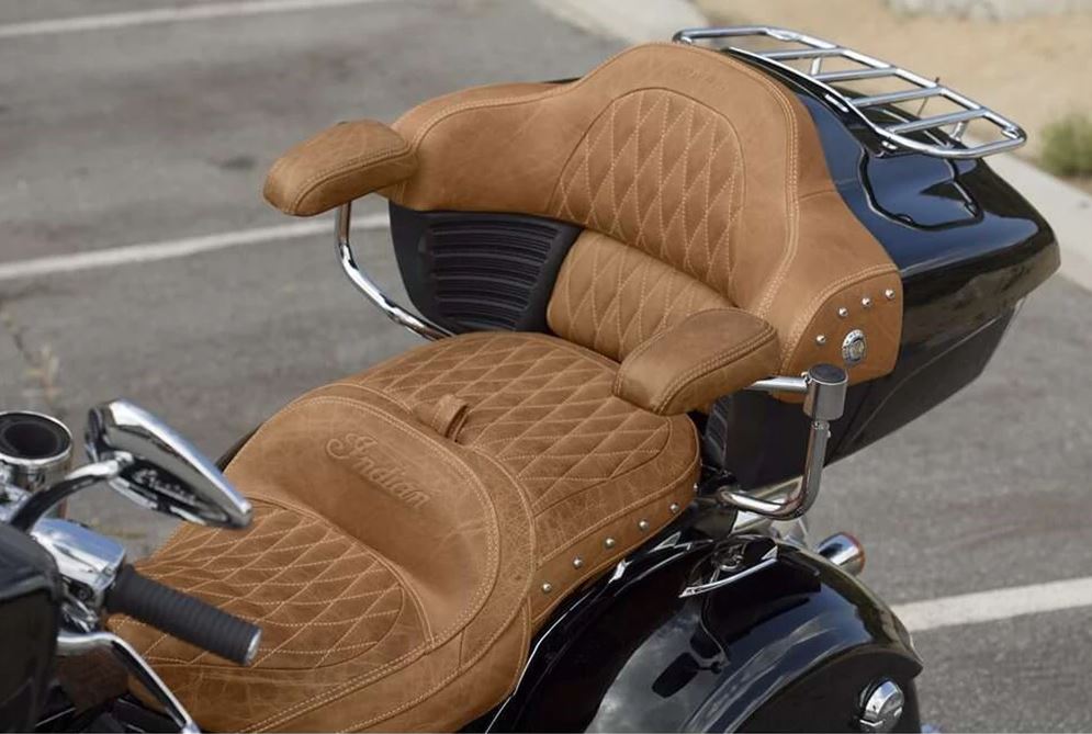 Genuine Leather Quilted Trunk Passenger Backrest Pad - Tan